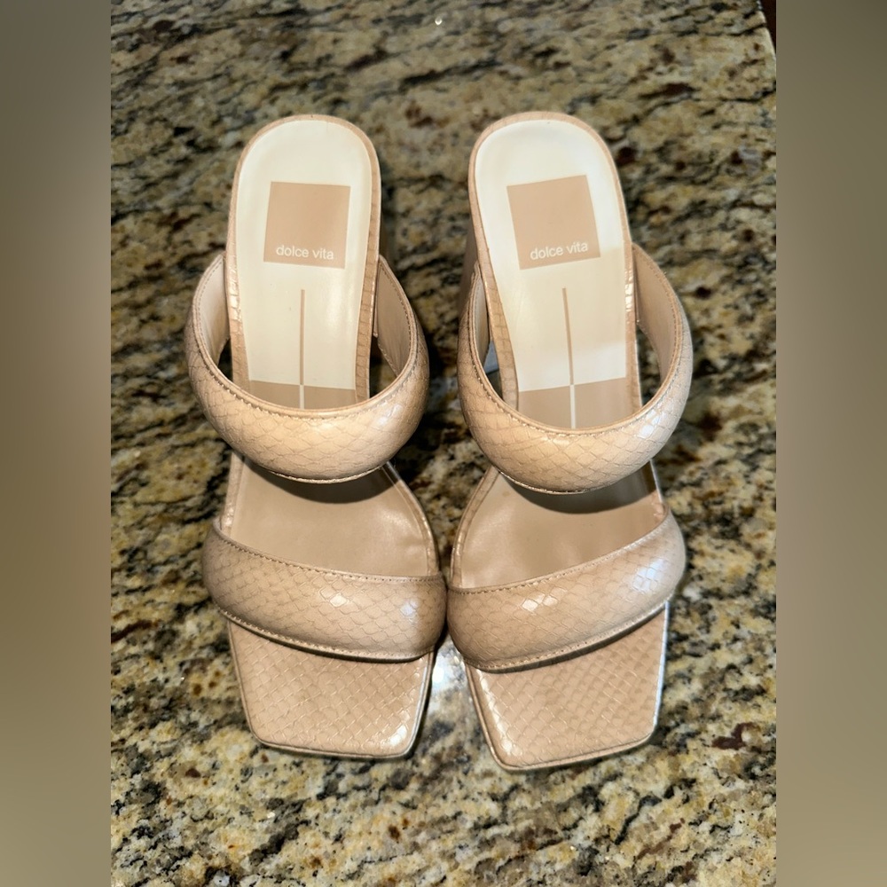 Dolce Vita Double-Strap Square-Toe Slide Mules